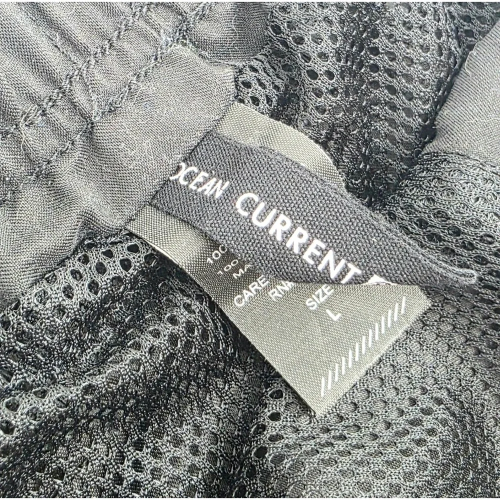 Ocean Current Cargo Lined Swim Trunks Mens Size Large Black Surf Beachwear